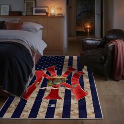mlb new york yankees area rug non slip baseball carpet home decor gift idea for fans bedroom nyy22