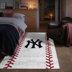 mlb new york yankees area rug non slip baseball carpet home decor gift idea for fans bedroom nyy40