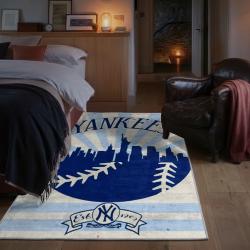 mlb new york yankees area rug non slip baseball carpet home decor gift idea for fans bedroom nyy41