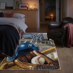 mlb new york yankees area rug non slip baseball carpet home decor gift idea for fans bedroom nyy42