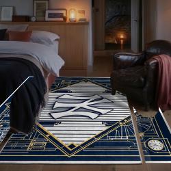 mlb new york yankees area rug non slip baseball carpet home decor gift idea for fans bedroom nyy47