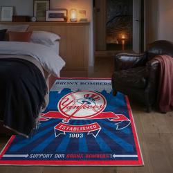 mlb new york yankees area rug non slip baseball carpet home decor gift idea for fans bedroom nyy7