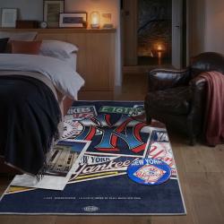 mlb new york yankees area rug non slip baseball carpet home decor gift idea for fans bedroom nyy76