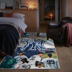 mlb new york yankees area rug non slip baseball carpet home decor gift idea for fans bedroom nyy89