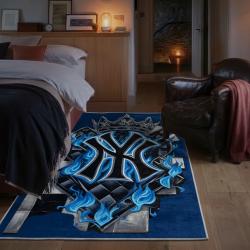 mlb new york yankees area rug non slip baseball carpet home decor gift idea for fans bedroom nyy98