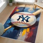 mlb new york yankees area rug non slip baseball carpet home decor gift idea for fans living room nyy119