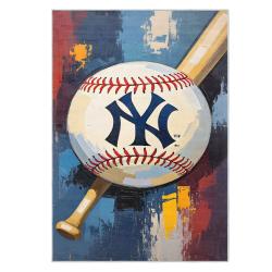 mlb new york yankees area rug non slip baseball carpet home decor gift idea for fans nyy119