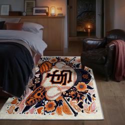 mlb san francisco giants area rug non slip baseball carpet home decor gift idea for fans bedroom sfg115