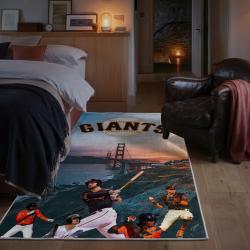 mlb san francisco giants area rug non slip baseball carpet home decor gift idea for fans bedroom sfg97