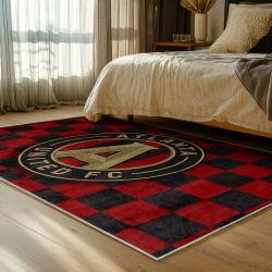 mls atlanta united fc soccer team logo sport carpet area rug home decor gift bedroom aufc12