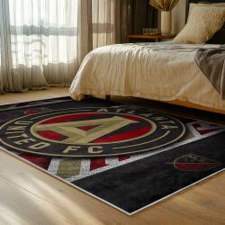 mls atlanta united fc soccer team logo sport carpet area rug home decor gift bedroom aufc16