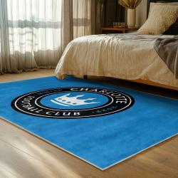mls charlotte fc soccer team logo sport carpet area rug home bedroom cfc12