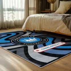 mls charlotte fc soccer team logo sport carpet area rug home bedroom cfc24