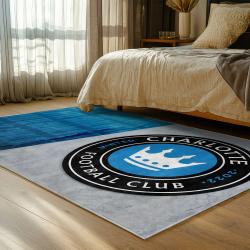 mls charlotte fc soccer team logo sport carpet area rug home bedroom cfc37