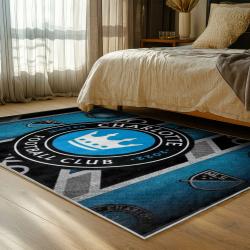 mls charlotte fc soccer team logo sport carpet area rug home bedroom cfc39