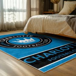 mls charlotte fc soccer team logo sport carpet area rug home bedroom cfc45