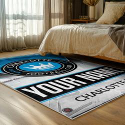 mls charlotte fc soccer team logo sport carpet area rug home bedroom cfc9
