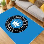mls charlotte fc soccer team logo sport carpet area rug home living room cfc12