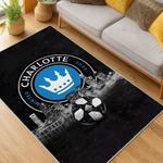 mls charlotte fc soccer team logo sport carpet area rug home living room cfc14