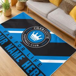 MLS Charlotte Fc Soccer Team Logo Sport Carpet Area Rug Home Decor Gift CFC18