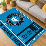 mls charlotte fc soccer team logo sport carpet area rug home living room cfc2