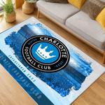mls charlotte fc soccer team logo sport carpet area rug home living room cfc28