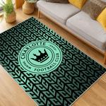mls charlotte fc soccer team logo sport carpet area rug home living room cfc30
