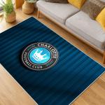 mls charlotte fc soccer team logo sport carpet area rug home living room cfc31