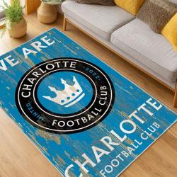 MLS Charlotte Fc Soccer Team Logo Sport Carpet Area Rug Home Decor Gift CFC34