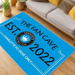 MLS Charlotte Fc Soccer Team Logo Sport Carpet Area Rug Home Decor Gift CFC36