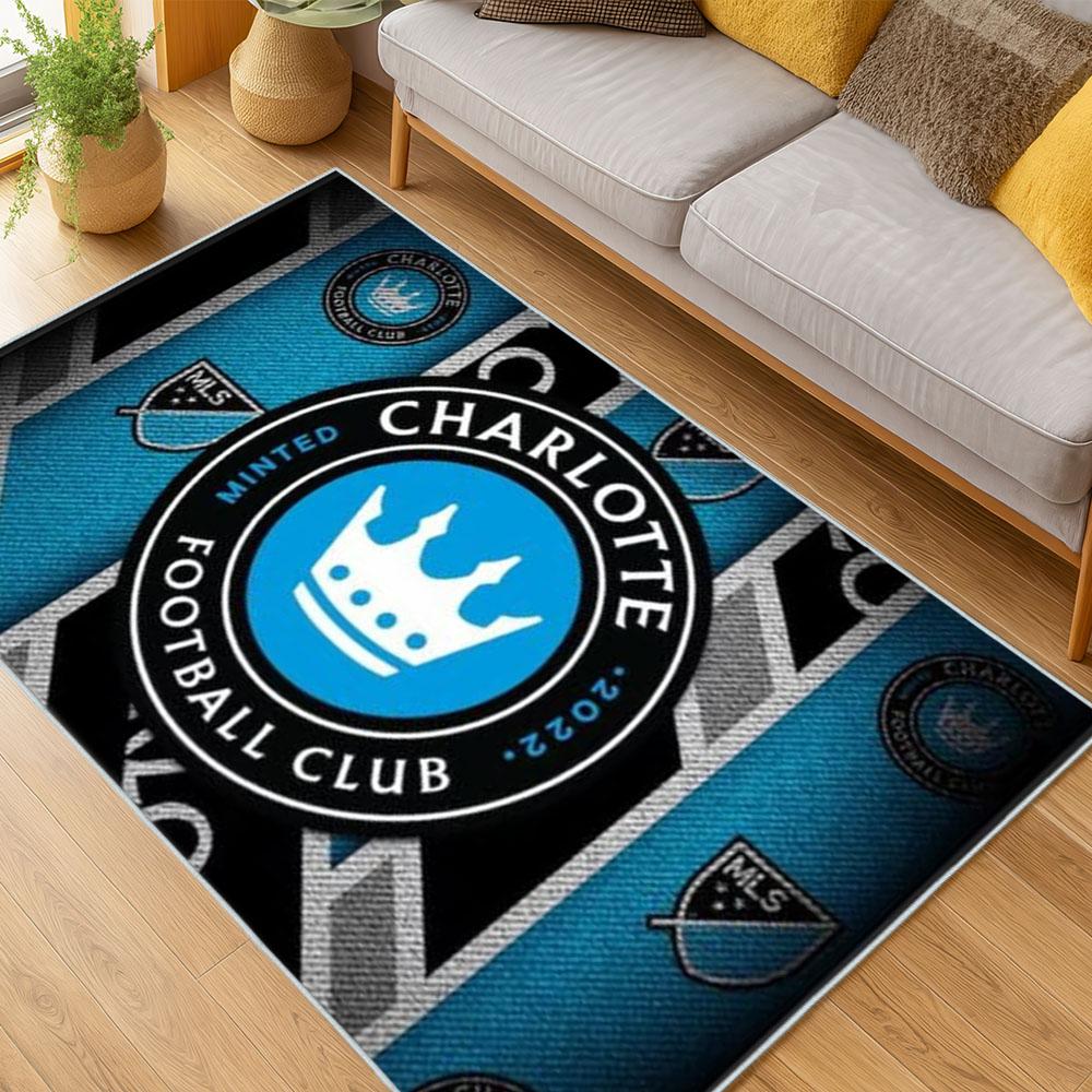 MLS Charlotte Fc Soccer Team Logo Sport Carpet Area Rug Home Decor Gift CFC39 mls charlotte fc soccer team logo sport carpet area rug home living room cfc39