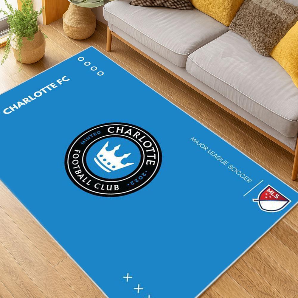 MLS Charlotte Fc Soccer Team Logo Sport Carpet Area Rug Home Decor Gift CFC40 mls charlotte fc soccer team logo sport carpet area rug home living room cfc40