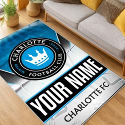 MLS Charlotte Fc Soccer Team Logo Sport Carpet Area Rug Home Decor Gift CFC9