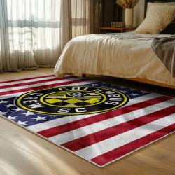 mls columbus crew area rug non slip soccer carpet home decor gift idea for fans bedroom ccfc1