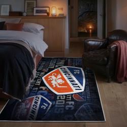 mls fc cincinnati area rug non slip soccer carpet home decor gift idea for fans bedroom fcc77
