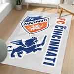 mls fc cincinnati area rug non slip soccer carpet home decor gift idea for fans living room fcc18
