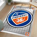 mls fc cincinnati area rug non slip soccer carpet home decor gift idea for fans living room fcc30
