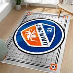 mls fc cincinnati area rug non slip soccer carpet home decor gift idea for fans living room fcc7