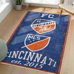 mls fc cincinnati area rug non slip soccer carpet home decor gift idea for fans living room fcc72