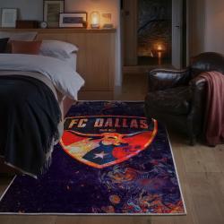 mls fc dallas area rug non slip soccer carpet home decor gift idea for fans bedroom fcd21