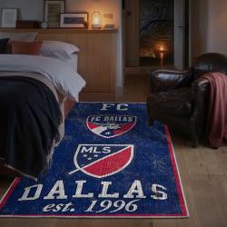 mls fc dallas area rug non slip soccer carpet home decor gift idea for fans bedroom fcd28