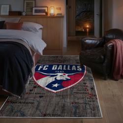 mls fc dallas area rug non slip soccer carpet home decor gift idea for fans bedroom fcd29