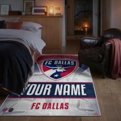 mls fc dallas area rug non slip soccer carpet home decor gift idea for fans bedroom fcd89