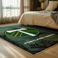 mls portland timbers fc area rug non slip soccer carpet home decor gift idea for fans bedroom ptfc1