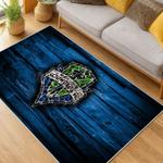 mls seattle sounders fc soccer team logo sport carpet area rug home decor gift idea for fans living room ssfc101