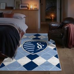 mls sporting kansas city area rug non slip soccer carpet home decor gift idea for fans bedroom skc100