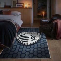 mls sporting kansas city area rug non slip soccer carpet home decor gift idea for fans bedroom skc11
