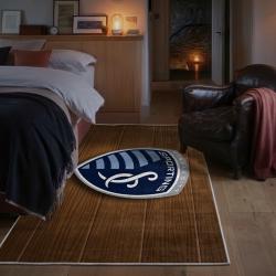 mls sporting kansas city area rug non slip soccer carpet home decor gift idea for fans bedroom skc14