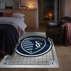 mls sporting kansas city area rug non slip soccer carpet home decor gift idea for fans bedroom skc37
