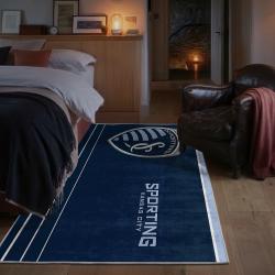 mls sporting kansas city area rug non slip soccer carpet home decor gift idea for fans bedroom skc44